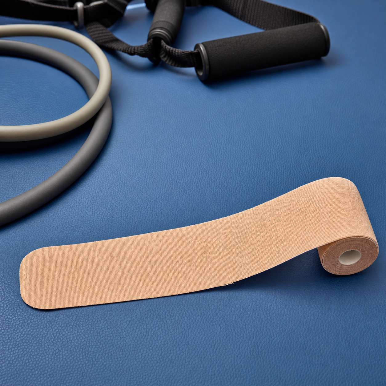 Unbranded wide athletic support tape on a neutral surface